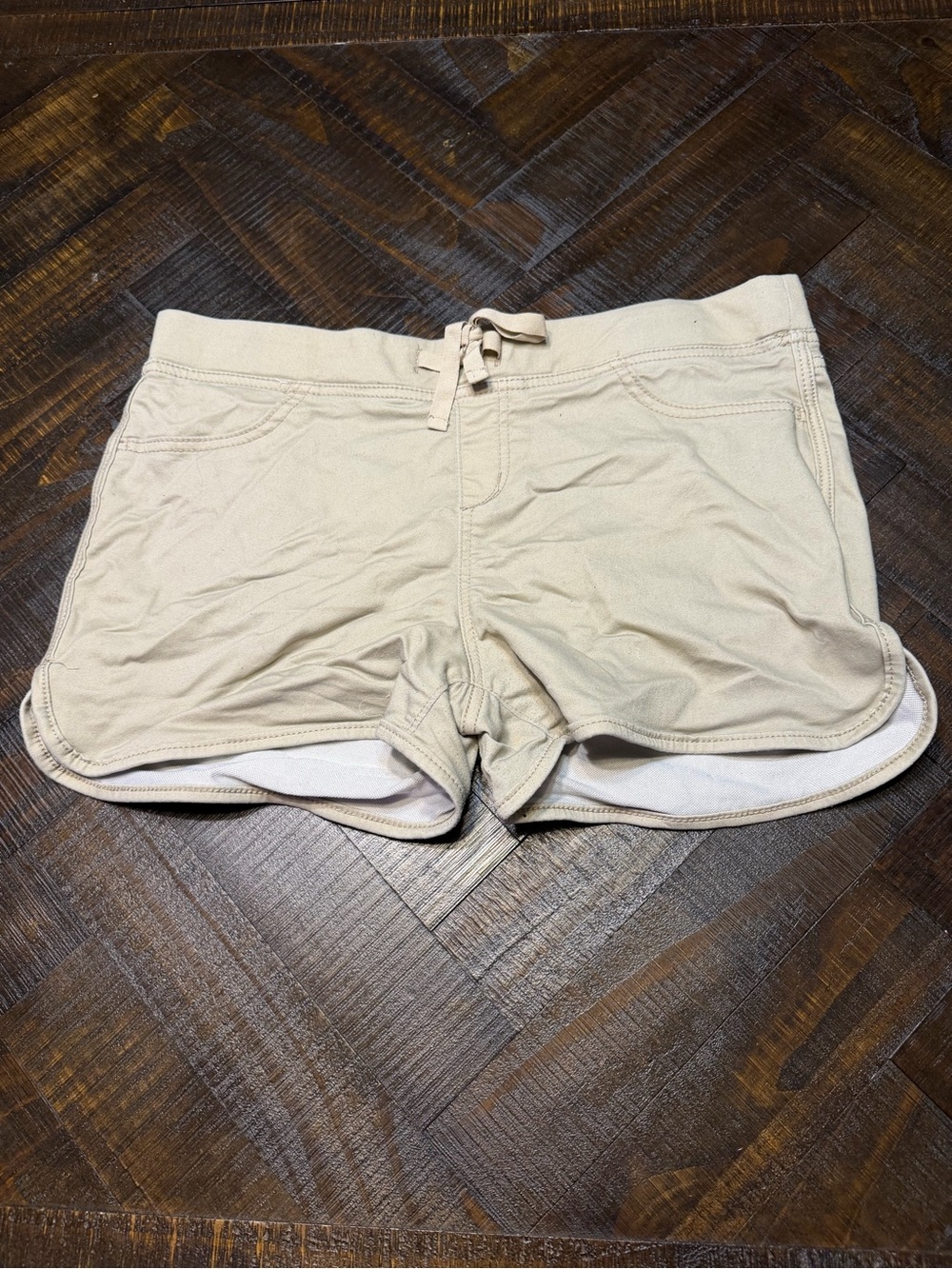 No Boundaries Beige Athletic Drawstring Shorts